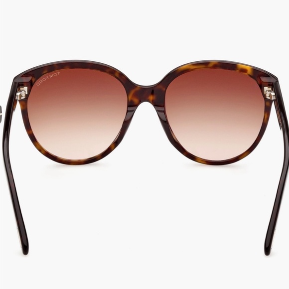 TOM FORD 58mm Round Sunglasses Color: Dark Havana / Gradient Brown - Picture 8 of 10